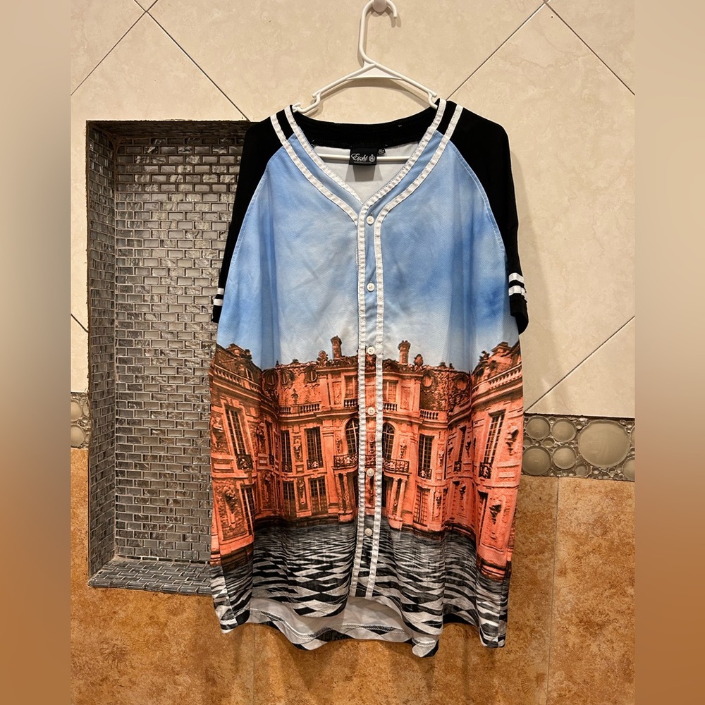 Chabri Men's Black and Multicolor Jersey Shirt ( USED BUT IN GREAT CONDITION) - Picture 1 of 5